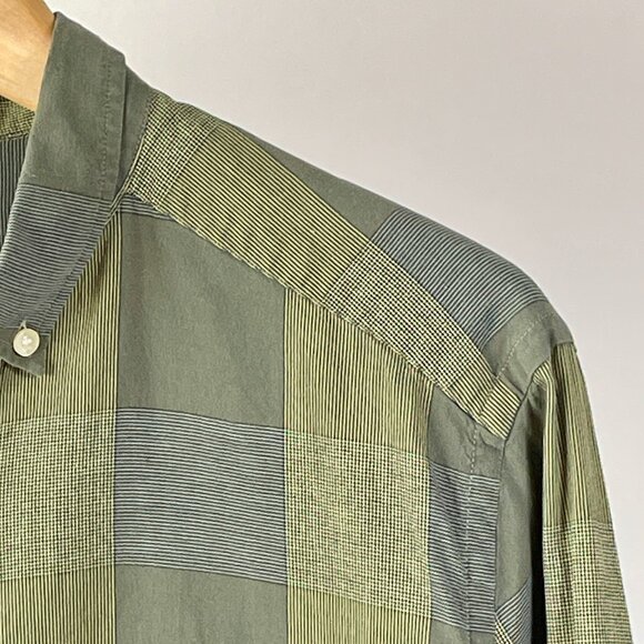 Lacoste Windowpane Check Long Sleeve Button Down Shirt, Green, Size 41 (M/L) - Picture 5 of 8